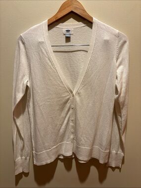Old Navy Cream Button-Front V-Neck Cardigan